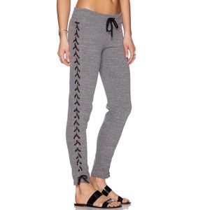 MONROW Laced-Up Leg Gray Drawstring Sweatpants